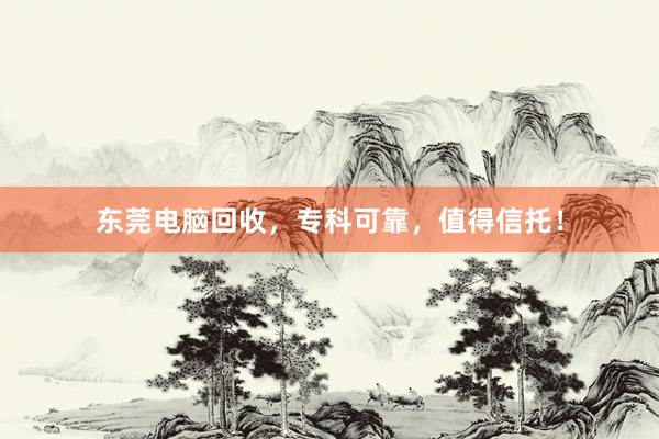 东莞电脑回收，专科可靠，值得信托！