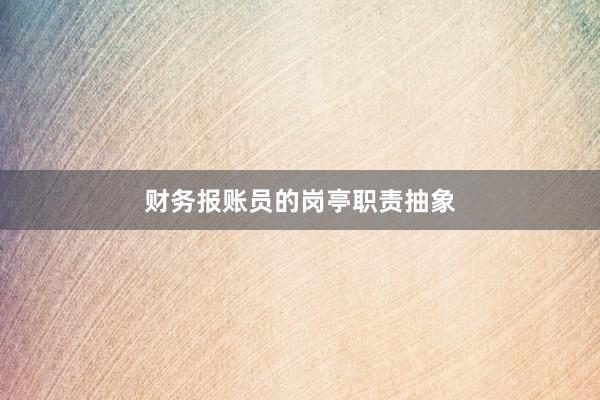 财务报账员的岗亭职责抽象