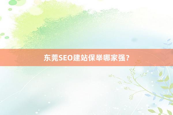 东莞SEO建站保举哪家强？